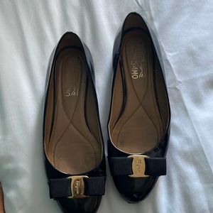 Black Ferragamo flats